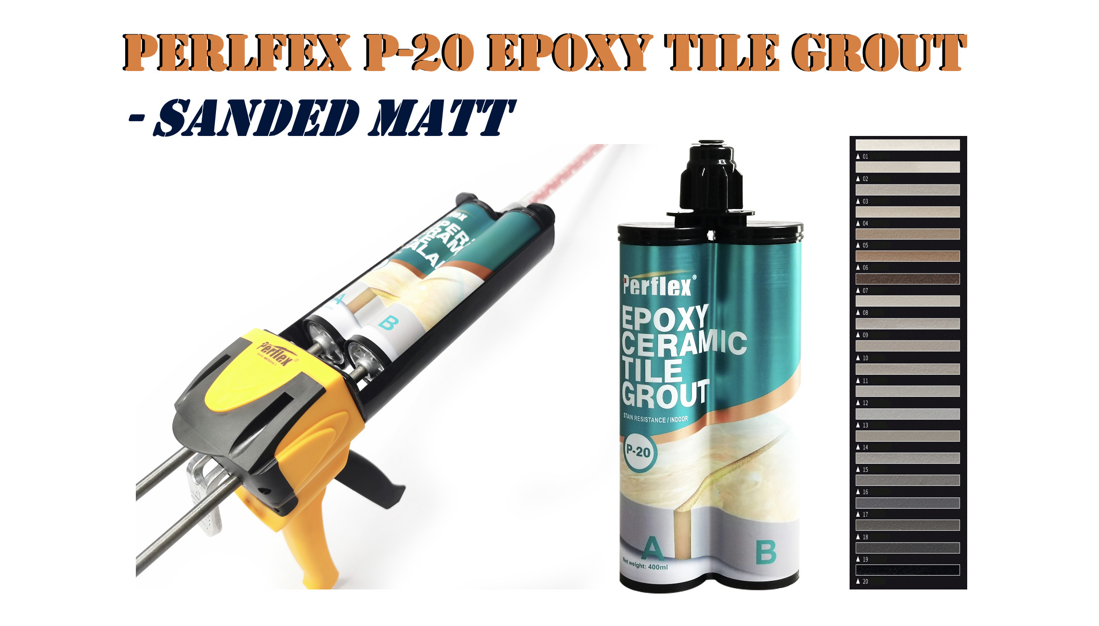 P20 Sand Matt Cartridge Epoxy Tile Grout Stain Resistance, Antimould