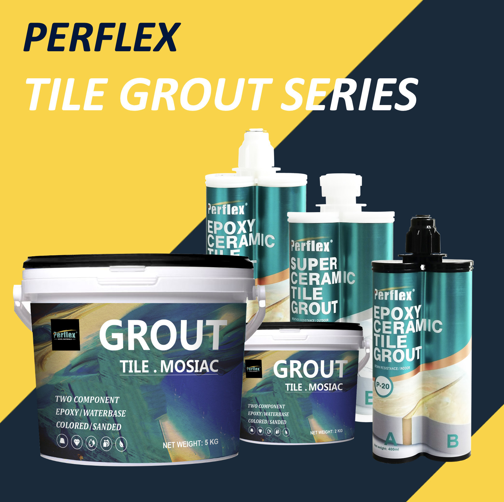 Perflex Tile Grout Series, Cartridge Epoxy Tile Grout, Polypro Tile