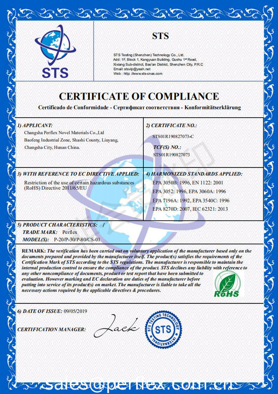 RoHs Testing Certificate - All PERFLEX tile grout have been verified in CE/Rohs systema