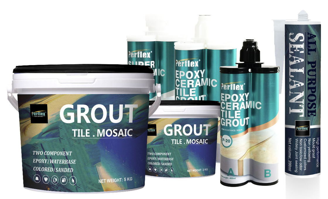 Perflex Tile Grout Series, Cartridge Epoxy Tile Grout, Polypro Tile Grout, Mosaic Epoxy Cementitous, MS Sealant