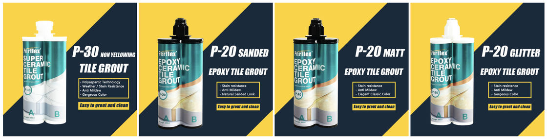 Easy clean grouting way Perflex dual cyinder epoxy grout adhesive anti-mildew, anti-mould, stain resistance